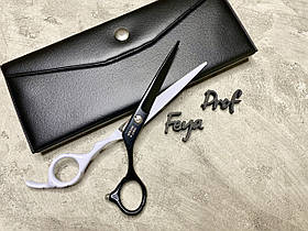 Ножиці перукарські Master Pro чорно-білі 6.0