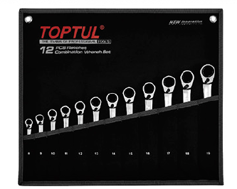 Набір ключів комбінованих трещоточных Toptul GPAQ1203 (реверс)12 шт, фото 1