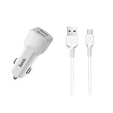 АЗП і кабель Micro « Hoco - Z23 Grand Style » — 2 USB — 2.4A — White
