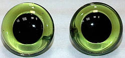 Глазки стеклянные, зелёные, 8 мм, 18Т
