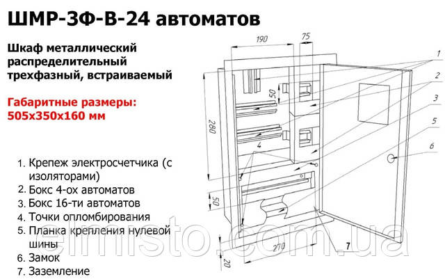 Шкаф ШМР-3ф.мех-24А-В распределительный металлический под 3-х фазный индукционный счетчик и 24 автоматических выключателей встраиваемый. Шкаф ШМР-3ф.мех-24А-В распределительный металлический под 3-х фазный индукционный счетчик и 24 автоматических выключателей врезной.