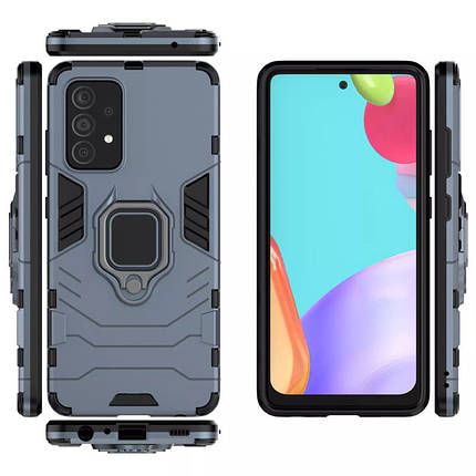 Чохол для Samsung Galaxy A52s протиударний з підставкою кільцем чохол на телефон самсунг а52с сірий Dwr, фото 2