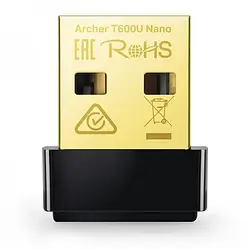 Мережевий адаптер TP-Link Archer T600U Nano Black (AC600, mini)