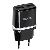 Сетевое зарядное устройство Hoco C12 Dual USB Charger 2.4 A,Черный