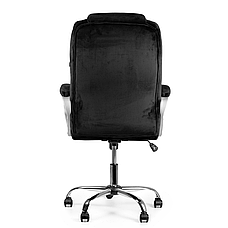 Крісло офісне комп'ютерне Soft-04, м'яке крісло з тканини, чорне, мікрофібра, фото 3