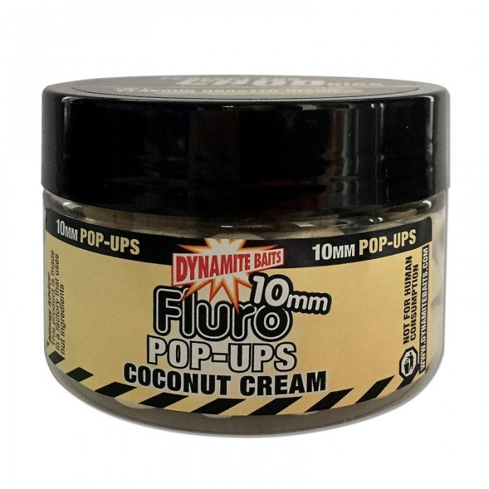 Плаващие бойлы Dynamite Baits Coconut Cream Fluro Pop-Up 10mm, фото 1
