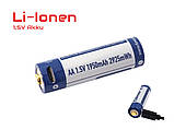 Акумулятор 14500 АА Keeppower 1,5В 1950 mAh з microUSB (Синій з білим), фото 4