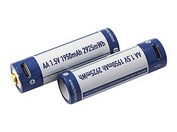 Акумулятор 14500 АА Keeppower 1,5В 1950 mAh з microUSB (Синій з білим), фото 2