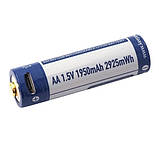 Акумулятор 14500 АА Keeppower 1,5В 1950 mAh з microUSB (Синій з білим), фото 6