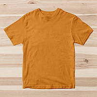 Чоловічі бавовняні оранжеві футболки ОПТОМ. Базові однотонні майки під друк, нанесення без принта
