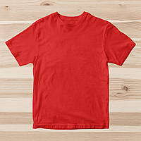 Чоловічі бавовняні червоні футболки ОПТОМ. Базові однотонні майки під друк, нанесення без принта зі складу