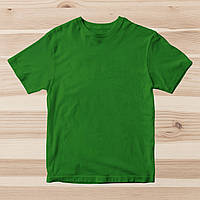 Мужские хлопковые зеленые футболки ОПТОМ. Базовые однотонные майки под печать, нанесение без принта со склада