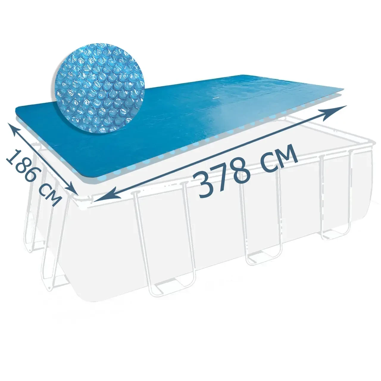 Теплозберігаюче покриття солярна плівка для басейну Intex 29028, 378 х 186 см для басейнів 400 х 200