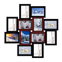 Велика дерев'яна мультирамка на 12 фото "Палермо" 65х65 см 