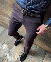 Чудові чоловічі штани – з модним картатим дизайном (Бордо)