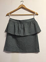 Женская брендовая короткая юбка с оборками new look размер 38 серая