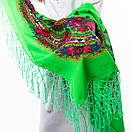 Українська хустка з тороками 120х120см Салатова, фото 6