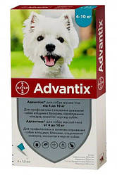 Краплі  для собак вагою 4-10 кг, Advantix від бліх і кліщів Bayer, ціна за 1 піпетку