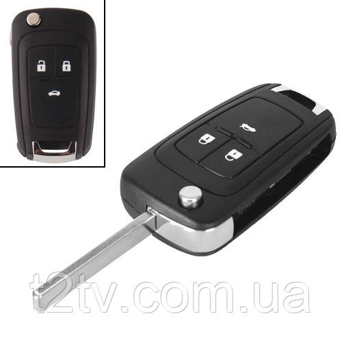 Викидний ключ, корпус під чіп, 3кн, Chevrolet, фото 1