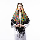 Українська хустка з тороками 120х120см Чорний, фото 2