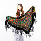 Українська хустка з тороками 120х120см Чорний, фото 5