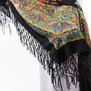 Українська хустка з тороками 120х120см Чорний, фото 6