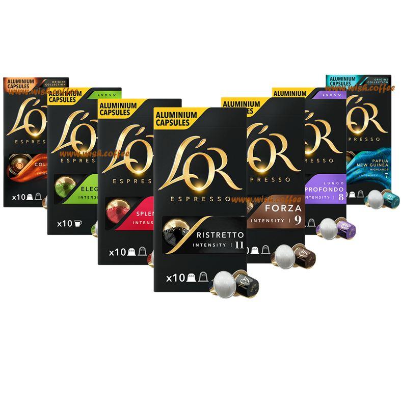 Сет Nespresso L'or Collection (7 видів упаковок по 10 капсул) — Кава в капсулах Неспресо Льор