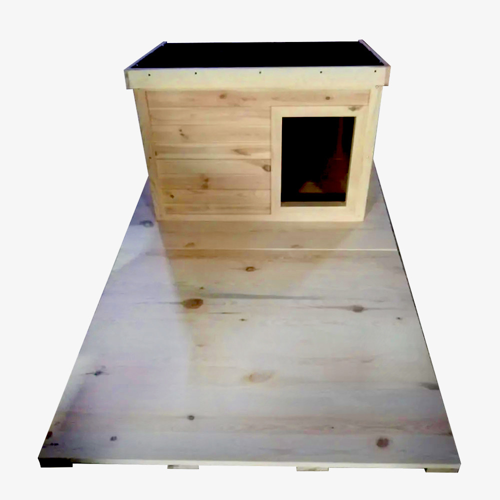 Дерев'яна будка з платформою для собаки "Мухтар", для середніх порід (100*75*75 см)