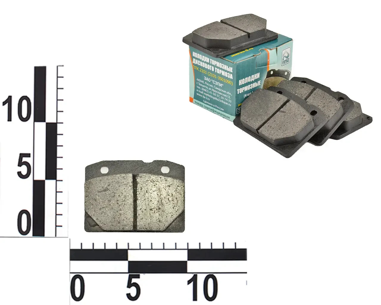 Колодка гальмівна передня ВАЗ 2101-07 (к-т 4 шт.) кор. уп.