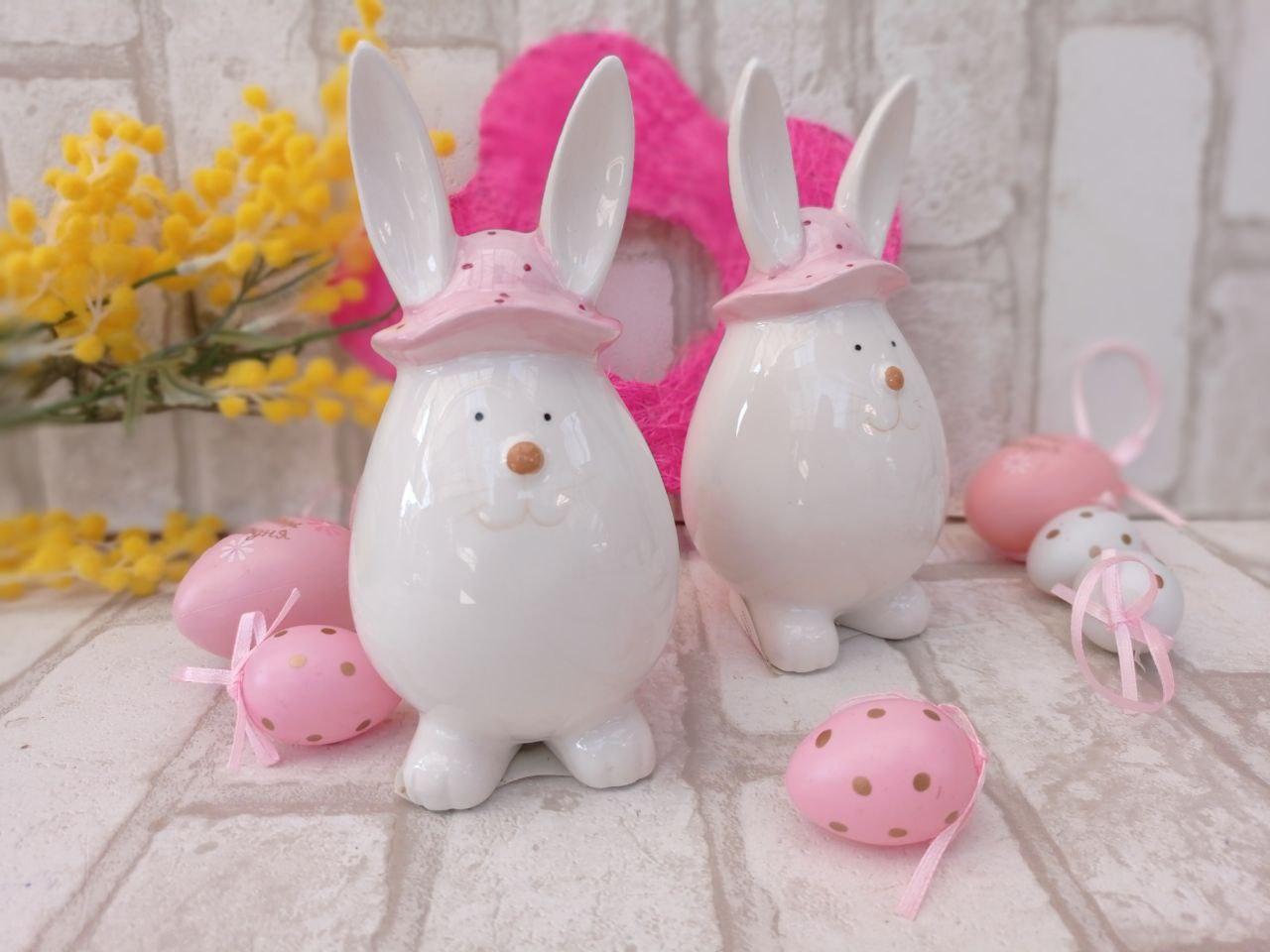 Статуетка із кераміки "Великодній кролик" h 16 см, фото 1