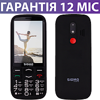 Мобільний телефон Sigma mobile Comfort 50 Optima чорний, кнопковий, з ліхтариком, "бабушкофон", сигма
