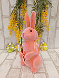 Великодній кролик з вербовими гілочками для прикраси стола на свято h 30 см, фото 2
