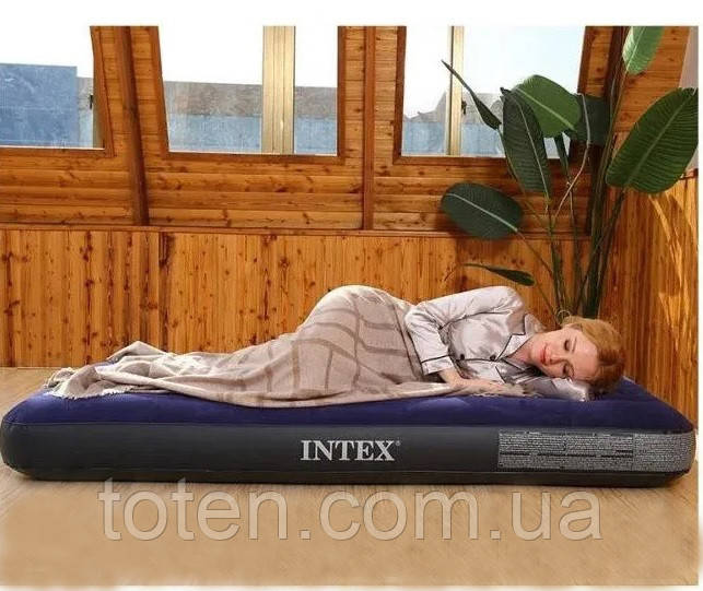 Матрас надувной односпальный, для сна и отдыха, размер 76 x 191 x 25 cм, велюровая поверхность - фото 6 - id-p37680661