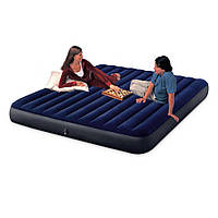 Матрас надувной двухместный для сна, размер 183-203-25см, велюровая поверхность