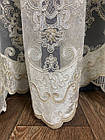Фатиновая бархатная тюль с бархатной вышивкой Цвет:  Золотистый, фото 10