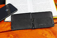 Чорний затискач для банкнот та карток з натуральної шкіри ST Leather ST452, фото 9