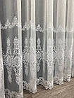 Ціна за 1.4 метри! Тюль на бамбуковій основі з красивою вишивкою внизу. Колір: білий, фото 6