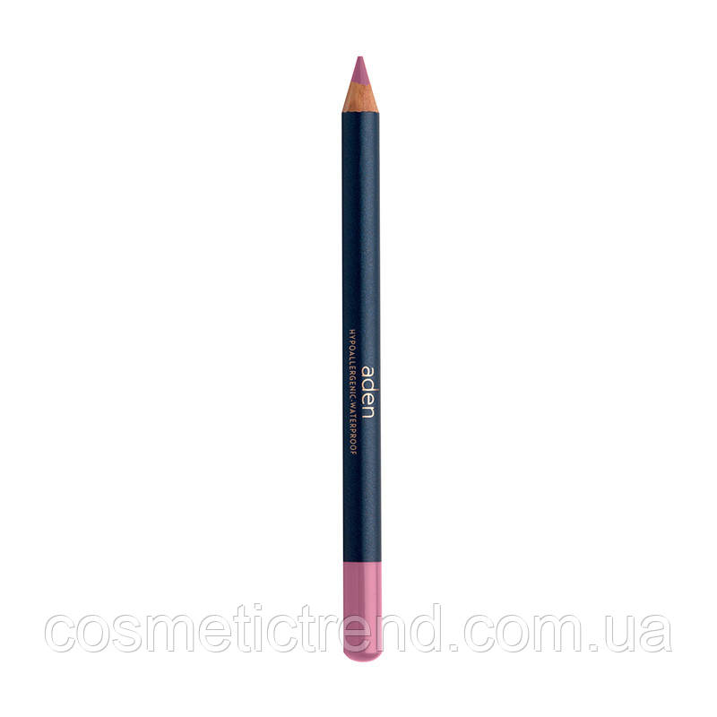 Олівець для губ водостійкий дерев'яний Lipliner Mellow N37 (рожевий) Aden Cosmetics