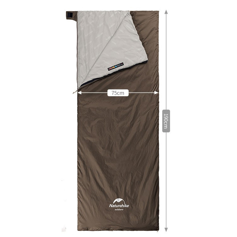 Ультралегкий спальник літній похідний Naturehike Lightweight Summer LW180 NH21MSD09, (15°C) M, коричневий