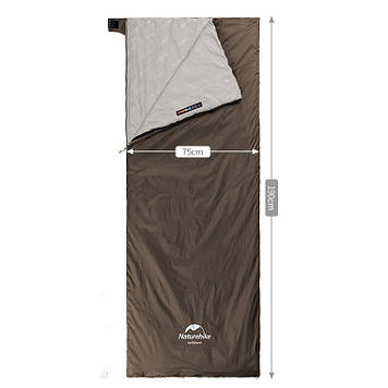 Ультралегкий спальник літній похідний Naturehike Lightweight Summer LW180 NH21MSD09, (15°C) M, коричневий