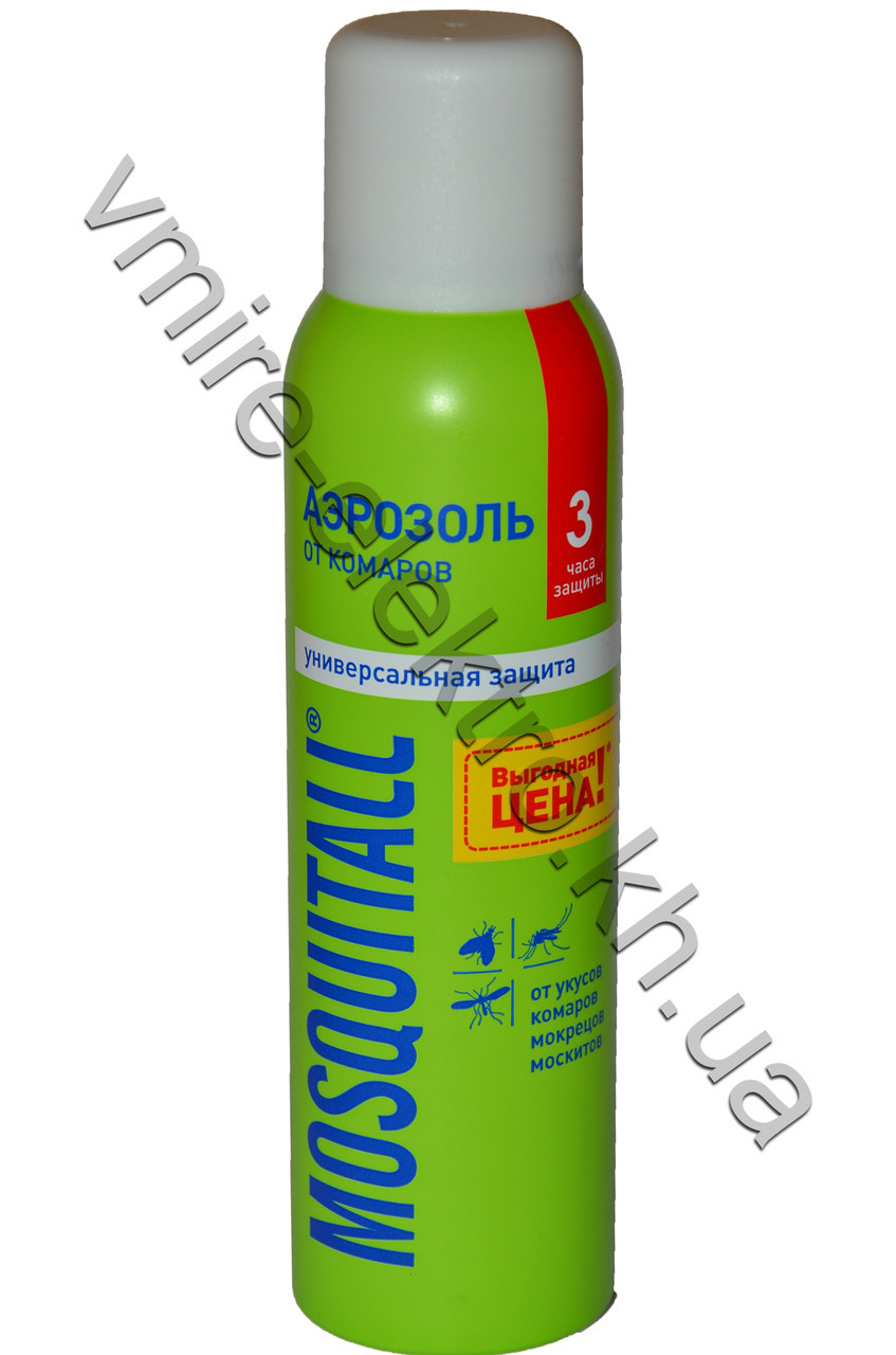 Аерозоль від комарів, москітів, мокрєцов Mosquitall 3 години 150 мм