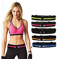 Сумка на пояс для бега Go Runners Pocket Belt / Поясная спортивная сумка (27х10 см, 17х10) Розовая