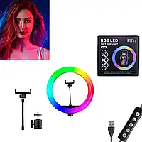 Кольцевая лампа RGB MJ260 Soft Ring Light 26 см / Световое кольцо для Селфи RGB