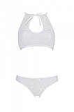 Комплект: бра, трусики з ажурним декором та відкритим кроком Ursula Set white L/XL — Passion, фото 3