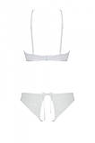 Комплект: бра, трусики з ажурним декором та відкритим кроком Ursula Set white L/XL — Passion, фото 4
