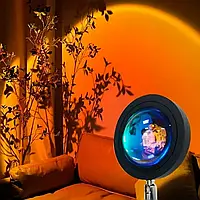 Лампа для селфи эффект солнца Sunset Lamp 16 см / Светодиодный проектор с закатом