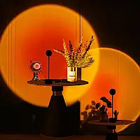 Лампа для селфи эффект солнца Sunset Lamp 16 см / Светодиодный проектор с закатом Красный