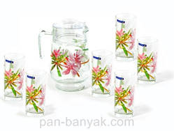 Набір для води Luminarc Freesia (глечик 1,6 л+ стакани 270мл-6шт) 7 предметів скло (0823N/8279G)