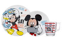 Набор для детей Luminarc Disney Party Mickey 3 предмета ударопрочное стекло (5278N)