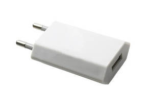 Адаптер 220v 1 USB 500mA Плоский "Iphone" C11 White